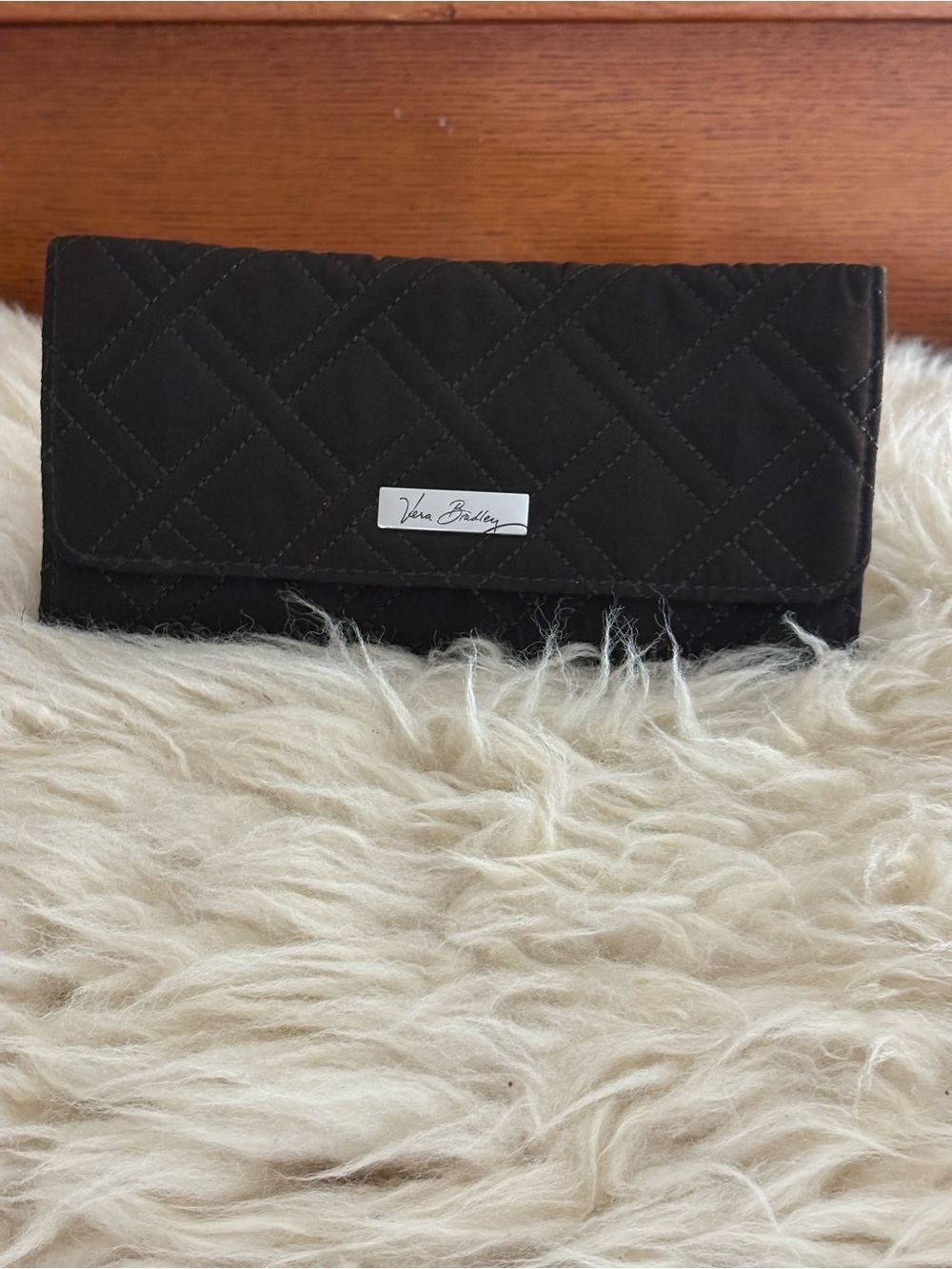 Vera Bradley Quilted Black Continental Wallet